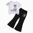 thumbnail image 1 of Kid Toddler Girl Clothes Outfits Short Sleeve Butterfly Top Flared Leg Pants Summer Clothing Set 2-3 Years, 1 of 4