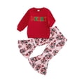 thumbnail image 1 of Kid Toddler Girls Pants Clothing Set, 6 12 18 24 Months 2T 3T 4T 5T Tree Print Long Sleeve Sweatshirt with Flare Pants Christmas Outfit, 1 of 9