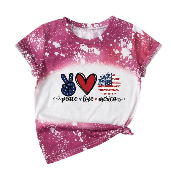 Generic Kid Toddler Shirts 4th Of July 3D Graphic Printed Tees Boys Girls Novelty Fashion Short Sleeve T Shirts Unisex Casual Tops Features: