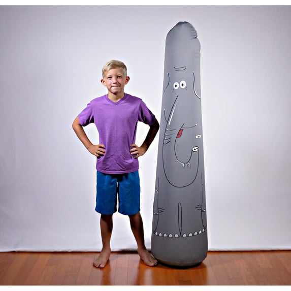 Kid Tough Fitness Inflatable 5FT Free-Standing Punching Bag + Machine Washable Fabric Cover Abigail Elephant Kids Workout Buddy by Bonk Fit