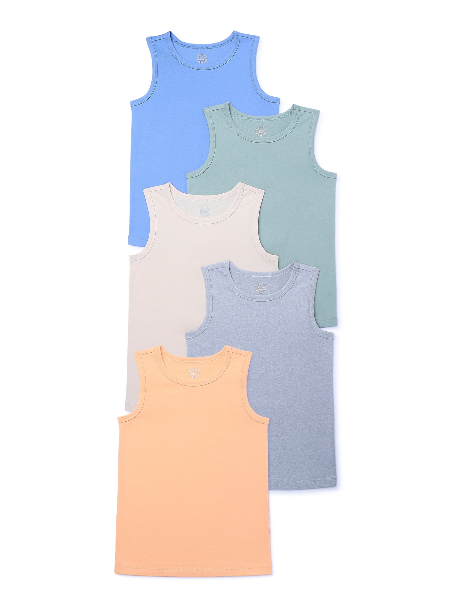 Kid Tough Tank Wonder Nation Boys' Sleeveless Top, 5-Pack, Sizes 4-18 ...
