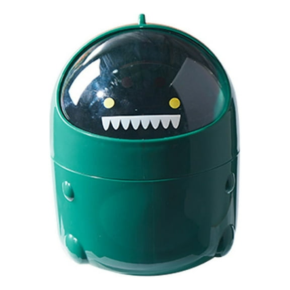 Kid Trash Cans For Rooms - Cartoon Dinosaur Mini Desktop Trash Can, Mini Coffee Table Melon Shells Storage Bucket, Bedroom With Lid Trash Can Small, Trash Cans For Kitchen With Lid