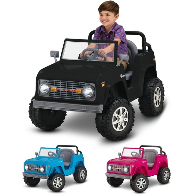 Kid Trax Classic Ford Bronco Ride-On Toy, 6-Volt, Black
