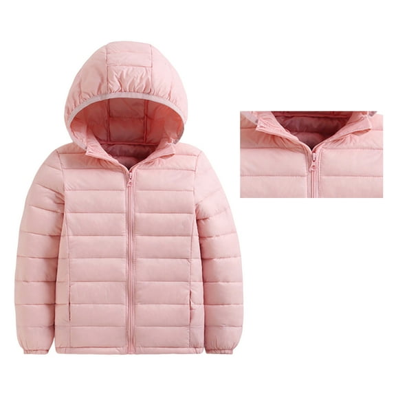 Kid Winter Coat Light Weight Water-Resistant Hooded Down Jacket Toddler Boy Winter Clothes 6-7 Years