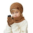 thumbnail image 1 of Kid Winter Hat Gloves and Scarf Set, Warm Beanie Hats Knitted Cap for Ages 4-10 Years Girls Boys, 1 of 6