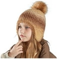 thumbnail image 1 of Kid Winter Hat Knitted Winter Beanie Hat with Pompom Ear Flaps Cap Warm Winter Hat for Boys Girls, 1 of 7