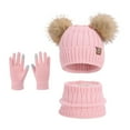 thumbnail image 1 of Kid Winter Hat Scarf Glove Set, Warm Hat Gloves Knit Fleece Lined Neck Warmer for Ages 4-10 Years Boys Girls, 1 of 3