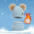 thumbnail image 1 of Kid Winter Hat Scarf Set, Warm Beanie Knit Lined Neck Warmer Set Christmas Gift for Ages 4-10 Years Boys and Girls, 1 of 3