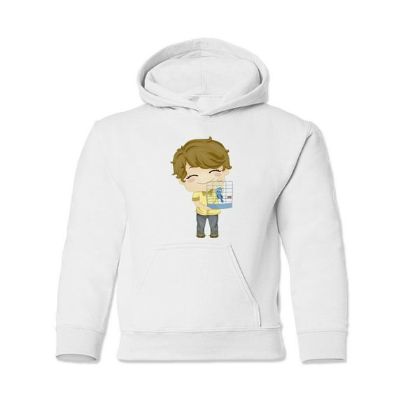 Kid With A Bird Hoodie Juniors -Image by Shutterstock,  Small