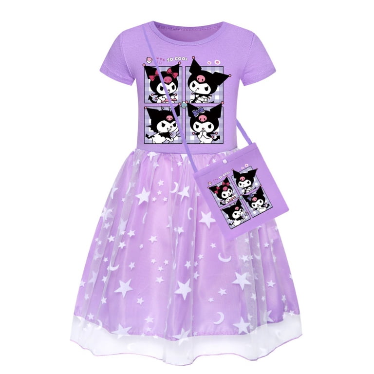 kuromi dress for birthday New Kuromi Hello Kitty Girls Dress Spring Summer Birthday School Party  Sizes 4/5 6/7. 8/9
