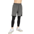 thumbnail image 1 of Kid's Active Running Shorts 2 in 1 Comfort Two Fake Pieces Basketball Tights Leggings Youth Boys' Fitness Shorts 4-way Stretch Breathable for Running Basketball Outside, 1 of 9