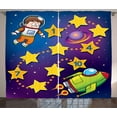 thumbnail image 1 of Ambesonne Cartoon Activity Curtains 2 Panel Set, Space Astronaut, 108" x 84", Multicolor, 1 of 3