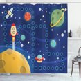 thumbnail image 1 of Ambesonne Cartoon Activity Shower Curtain, Racing in Cosmos, 69"Wx75"L, Multicolor, 1 of 3