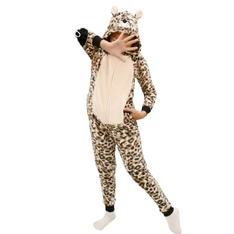 Kid s Animal Onesie Pajama Leopard L Walmart