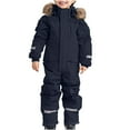 thumbnail image 1 of Egzmbll Kid's Baby Boy and Girl's One Piece Snowsuit Hooded Artificial Fur Ski Jumpsuit Waterproof Ski Suits Jackets Winter Warm Snowboard Coats for 12-13Year, 1 of 4