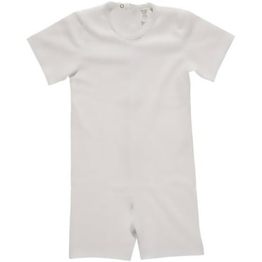 Kid's Back-Zipper One-Piece Onesie-Like Bodysuit Underwear-Black and White