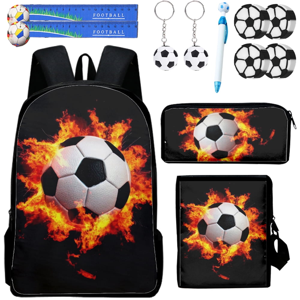 Kid's Backpack 15.75in 3D Football Backpack for Holiday Gifts One Size ...