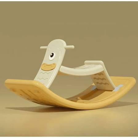 Kid’s Balance Board Convertible to Rocking Horse. Great Sturdy Toy that supports up to 70 pounds- Yellow color