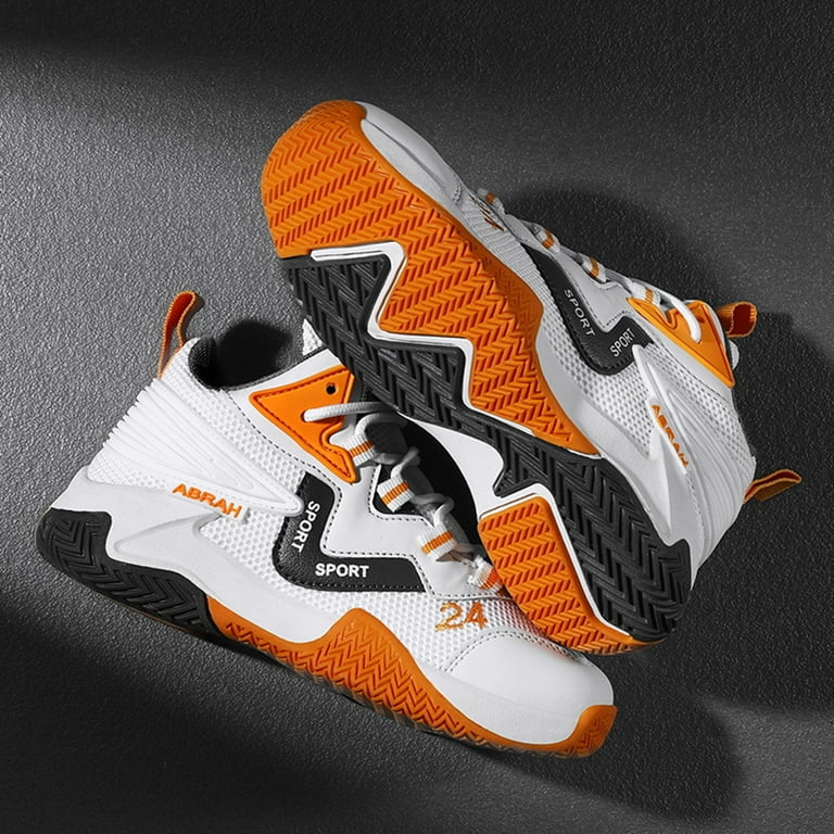 boys orange basketball shoes