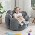 thumbnail image 1 of Lusimo Bean Bag Chair for Kids, Small Lazy Memory Foam Bean Bag Sofa for Bedrooms, Floral Design Couch with Velvet Washable Cover, Lounge Chairs with Pocket for Boys, Girls, Gray, 1 of 11