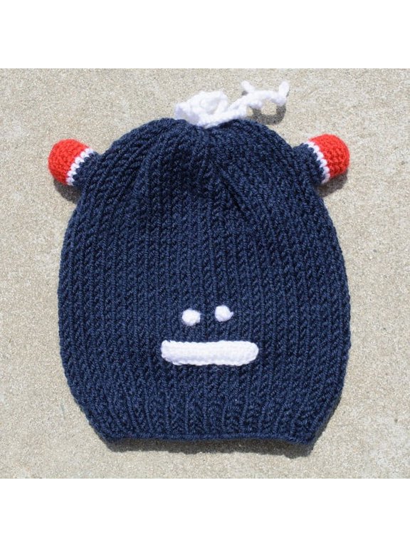 Kid's Beanie Hat Hand-Knitted Frog Wool Beanie Cap