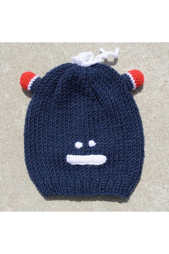 Kid's Beanie Hat Hand-Knitted Frog Wool Beanie Cap