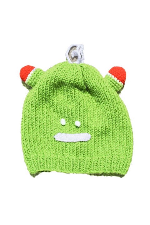 Kids Hand-Knitted Frog Beanie Hat, Wool Crochet Winter Cap for Boys and Girls