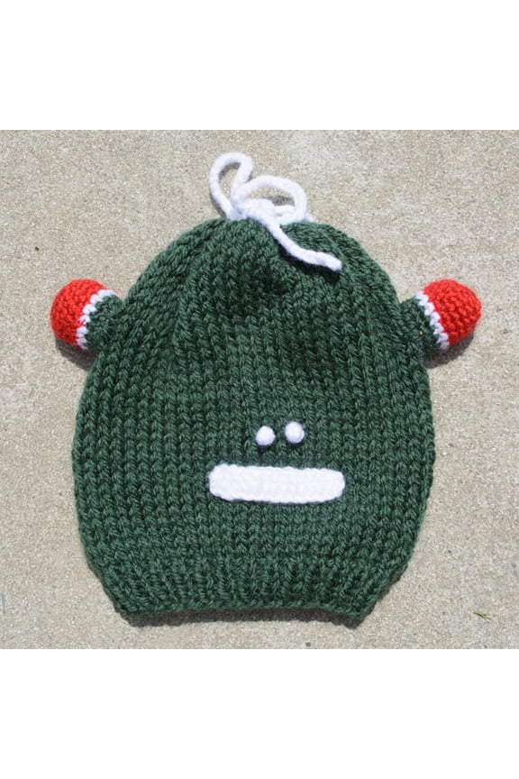 Kid's Beanie Hat Hand-Knitted Frog Wool Beanie Cap