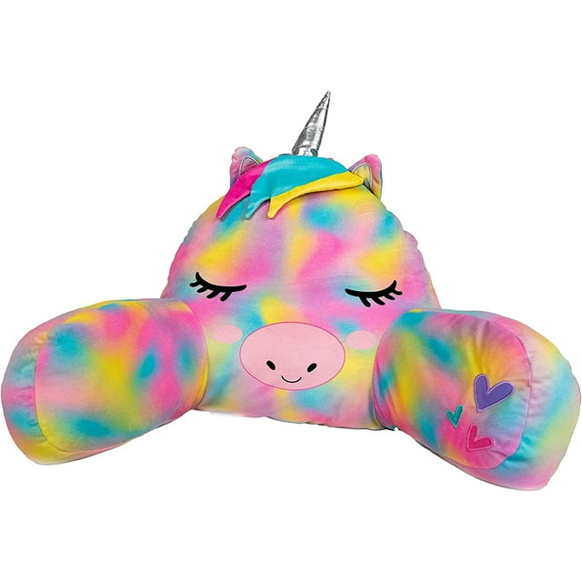 Kid's Bed Rest Pillow with Arms, Back Rest Cushion for Reading or