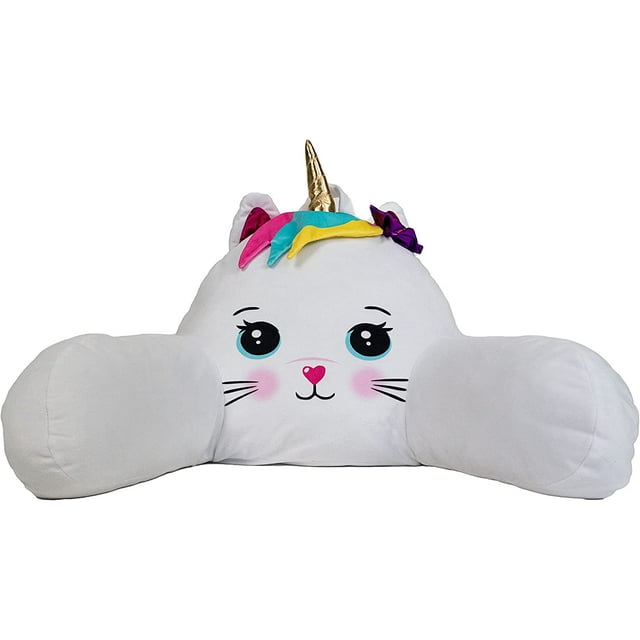 Kid's Bed Rest Pillow with Arms, Back Rest Cushion for Reading or