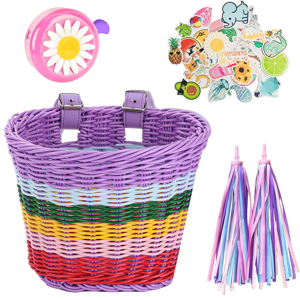 Kids Bike Basket, Cute Cartoon Bicycle Basket For Kids, Outdoor