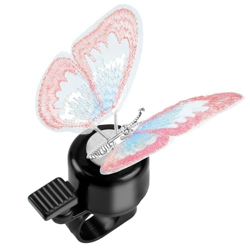Kid's Bike Bell, Bicycle Horn for Girls, Children’s Bike Bells with Butterfly Design - Cute DIY Bicycle Bell for Girls, Crisp Sound, Easy to Install