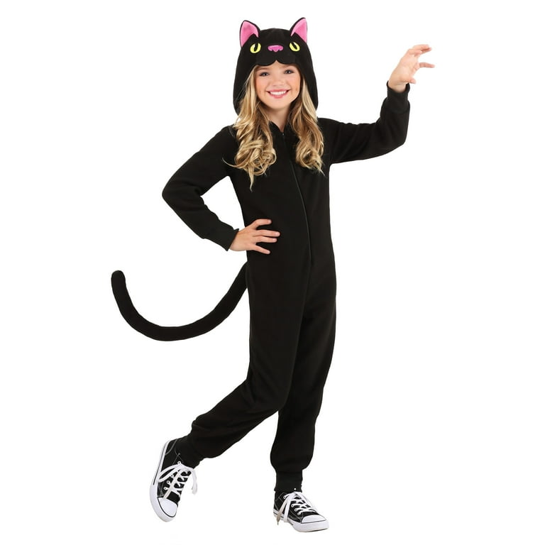 Kid s Black Cat Onesie Walmart