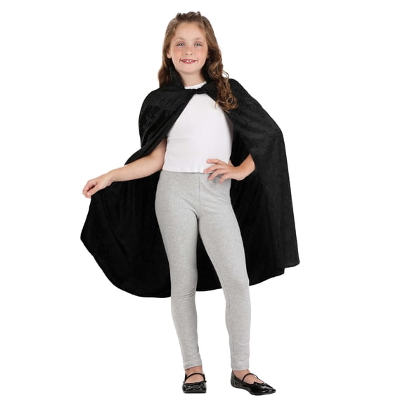 Kid's Black Velveteen Cape