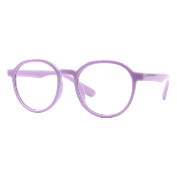 Kid's Blue Light Blocker Glasses Soft Flexible Panto Frame Girls Boys UV Purple