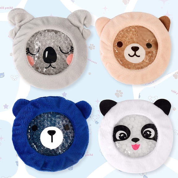 Kids Boo Boo Ice Packs w/Ultra Soft and Fun Sleeves- Hot and Cold Therapy - Childrens Pain Relief Cold Compress for Injuries (Panda)