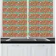 thumbnail image 1 of Kid's Car Race Track Roadway Activity Curtains 2 Panels Set, Car Racing Competition Facilities Bleacher Audience, Window Drapes for Living Room Bedroom, 55W X 39L Inches, Multicolor, by Ambesonne, 1 of 2