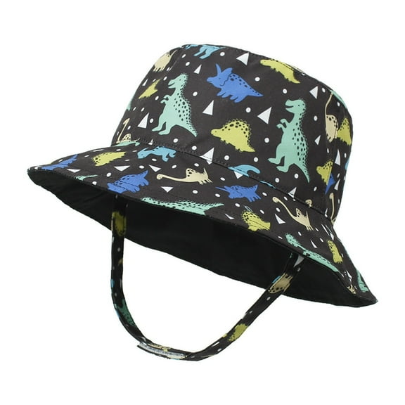 Kid's Cartoon Sun Hat Wide Brim Protection Hat For Toddler Boys Girls Adjustable Bucket Hat