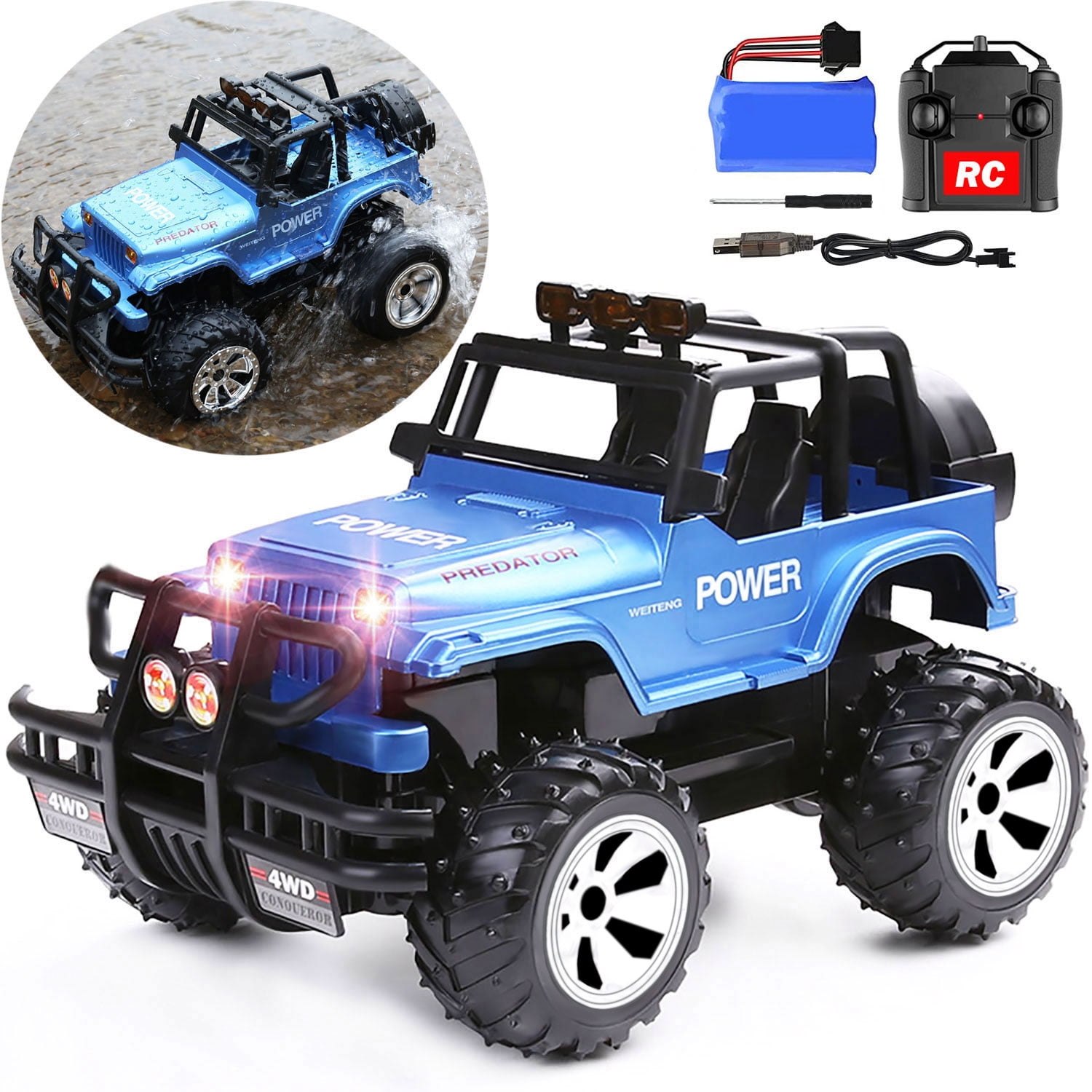 1:16 Scale Kid's Choice Remote Control Jeep Race Car Outdoor Join Courage 4x4 Rugged