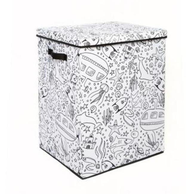 Baum 21A349UE Kids Coloring Hamper with Lid with Includes Washable Markers, Under Sea Print - Pack of 4
