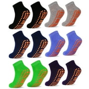 SKIBEAUT Kid's Cotton Anti Skid Trampoline Socks, Multicolor (6)