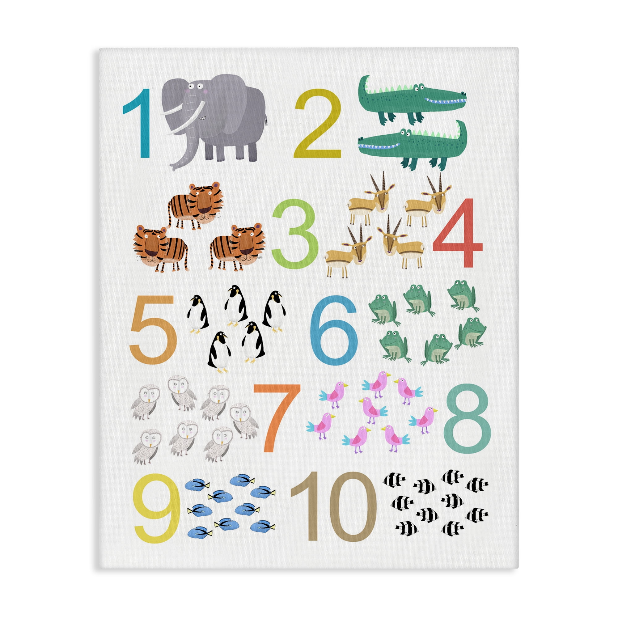 Kid's Counting Animals Canvas Wall Art, design by Carla Daly