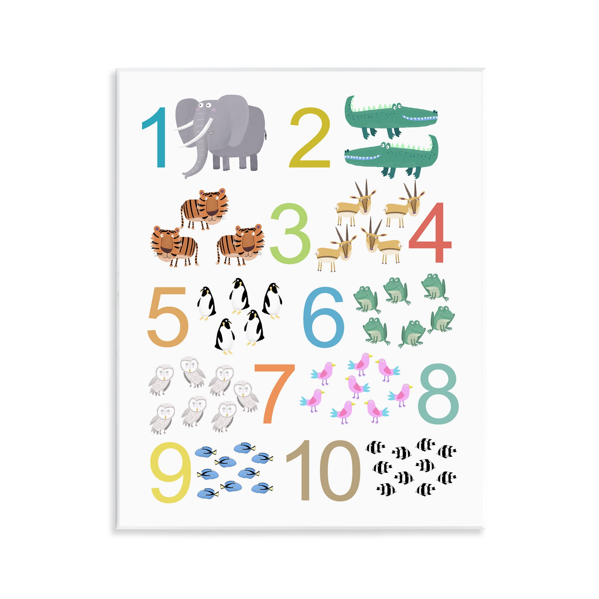 Kid's Counting Animals Wall Plaque Art, design by Carla Daly