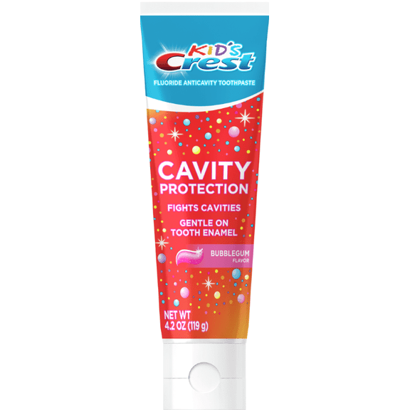 Kid's Crest Cavity Protection Bubblegum Flavor Toothpaste Gel Formula 4.2 oz (2 Pack)
