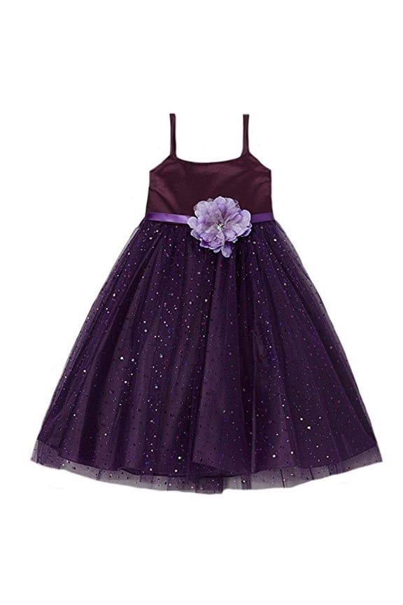 Kid's Dream Big Girls' Shimmer Tie-Back Formal Party, Holiday Dress (Size 10)