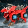 thumbnail image 1 of Kid's Electric Dinosaur Transformer Toys,Automatic Transformed Dragon Chariot Toys,With Music and Lights,Birthday Christmas Gifts for Childs Aged 3-6 Years Old(Without Battery), 1 of 6