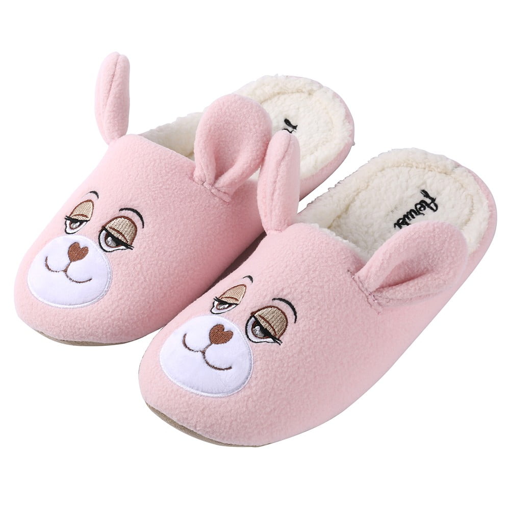 Kid's Flopsy Plush Teddy Bear Cozy House Slippers for Indoors