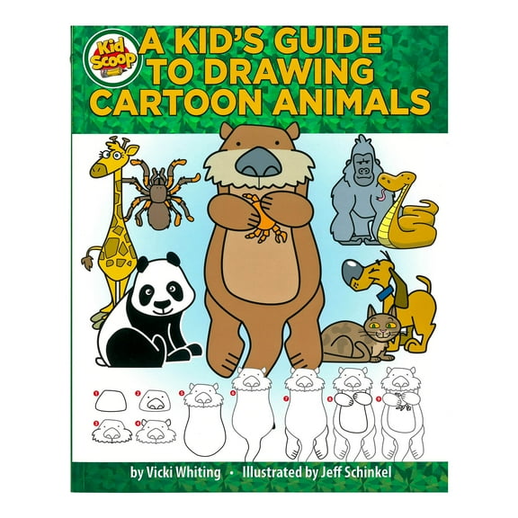 A Kid's Guide to Drawing Cartoon Animals - Step-by-Step Guide - Go Cartoon Crazy with 28 Different Illustration Projects - Sketch & Trace Fluffy, Fearsome & Feathered Friends