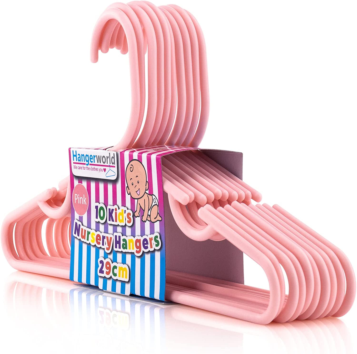 Kid's Hangers for Baby Nursery and Children's Closet Clothes Storage (20 Pack, Pink)