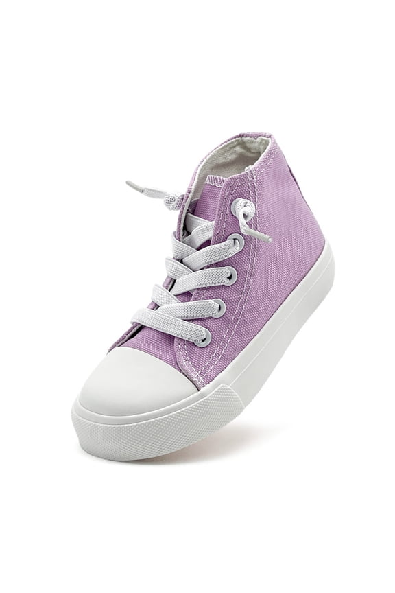 Kid’s High Top Canvas Shoes Boys Girls Fashion Sneakers Classic Canvas Walking Shoes Breathable Casual Outdoor Sneakers